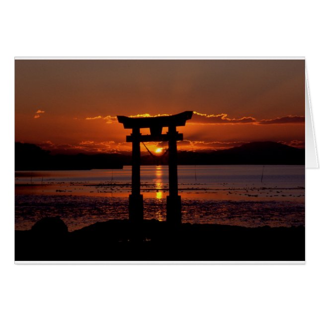 Japanska Shrine Nagao Hälsningskort (Framsidan Horizontal)