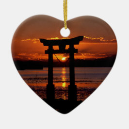 Japanska Shrine Nagao Julgransprydnad Keramik