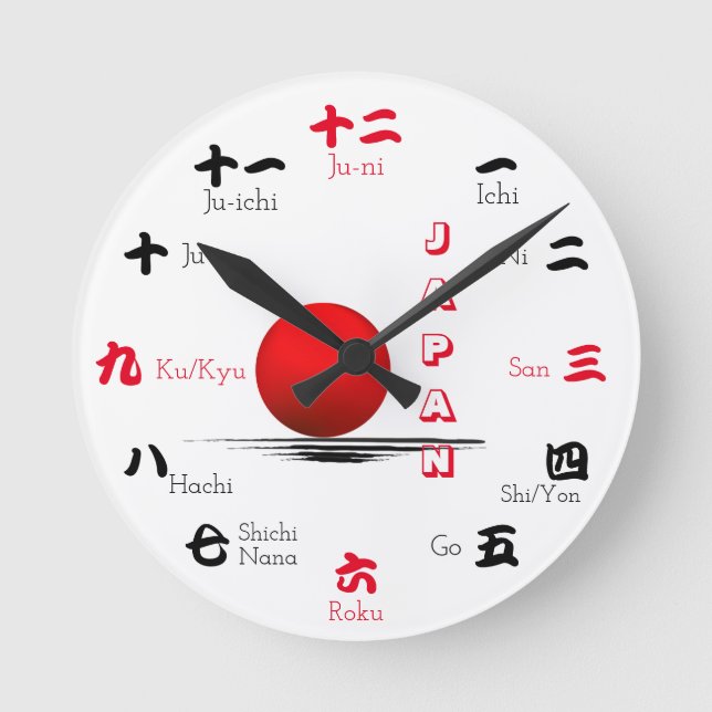 Japanska siffror, dygnet runt rund klocka (Framsida)