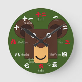 Japanska siffror i Kanji Rund Klocka