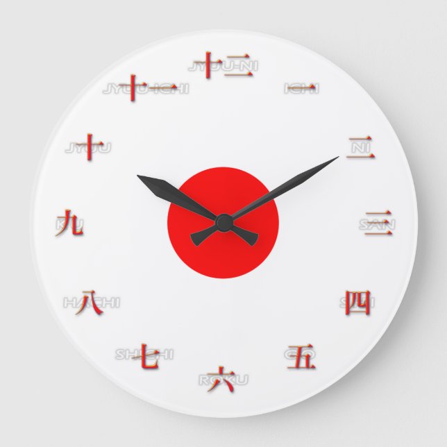 Japanska siffror - stor väggklocka (Framsida)