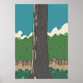 Japanska skogsträd poster