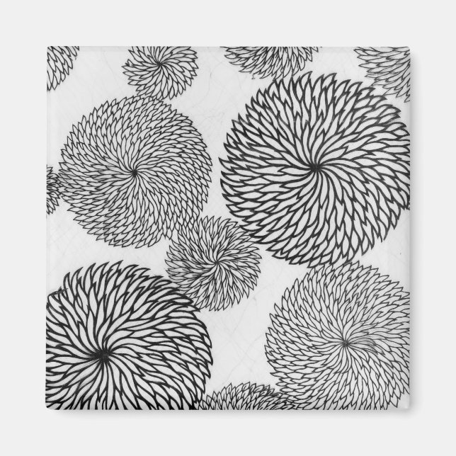 Japanska skolans Chrysanthemums Magnet (Framsidan)