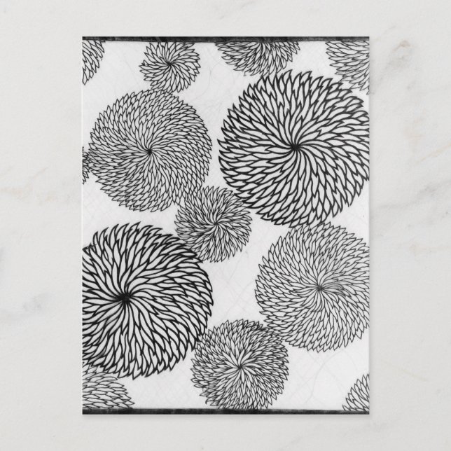 Japanska skolans Chrysanthemums Vykort (Framsida)