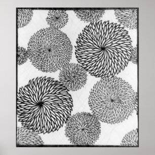 Japanska skolas Chrysanthemums Poster