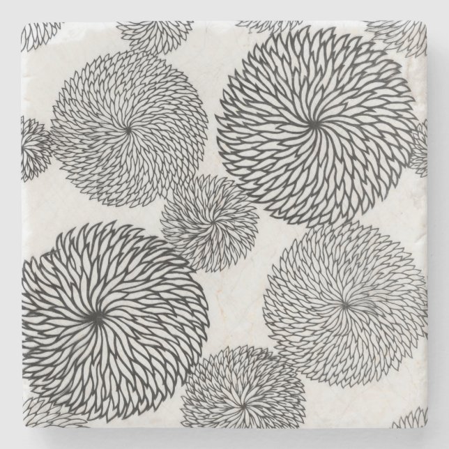 Japanska skolas Chrysanthemums Stenunderlägg (Framsidan)