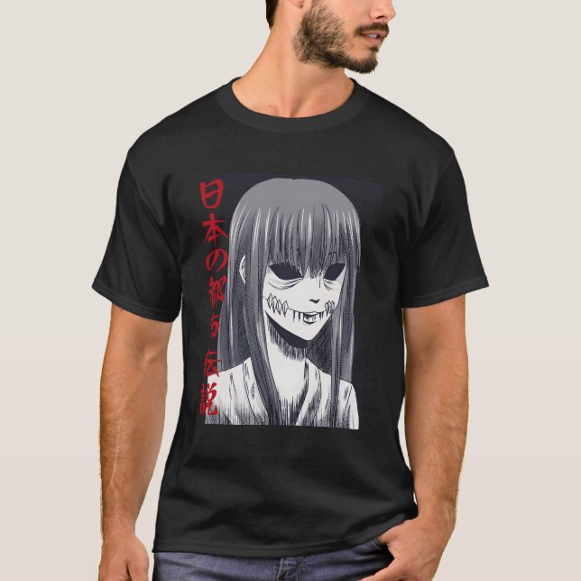 Japanska skräckkanji japanska urban Legends Aesth T Shirt (Framsida)