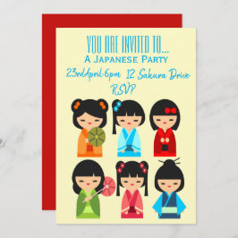Japanska söta temat Japan party Inbjudningar