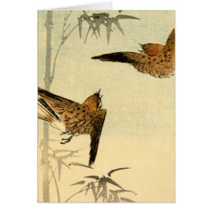 Japanska Sparrows no.1 Hälsningskort