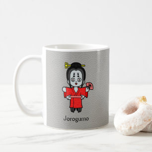 Japanska spindelkvinnan Jorogumo: Tecknad Yokai Kaffemugg