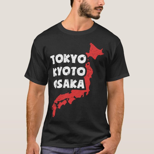 Japanska staden Osaka, stressad T Shirt (Framsida)