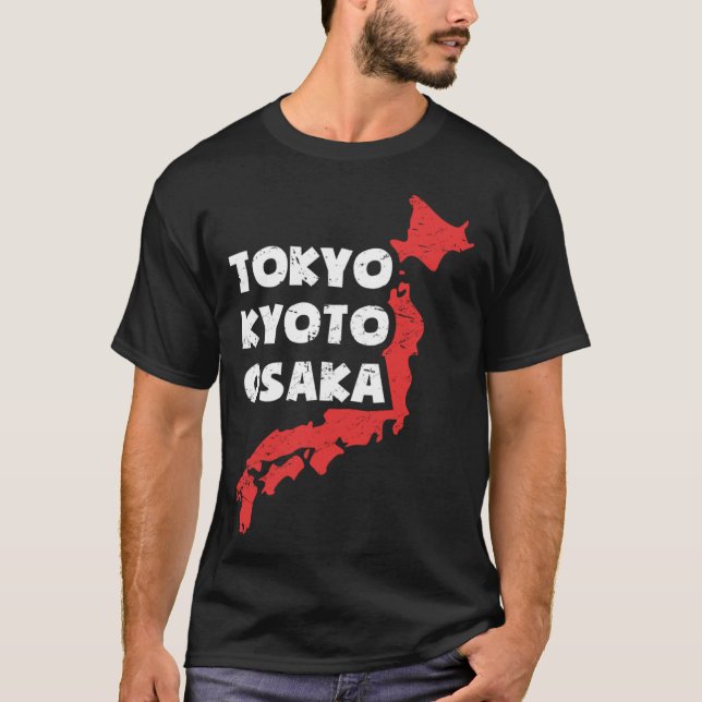 Japanska staden Osaka, stressad T Shirt (Framsida)
