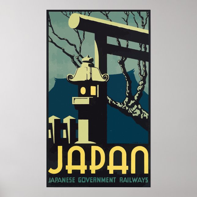 Japanska statens järnvägar, Vintage Poster (Framsidan)