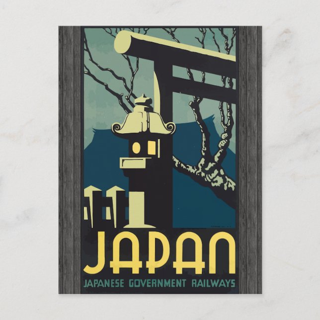 Japanska statens järnvägar, Vintage Vykort (Framsida)