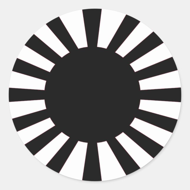 Japanska Stigning Sol Flagga Runt Klistermärke (Framsida)