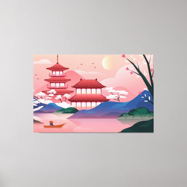 Japanska Stil Art Kanvastryck (Framsida)