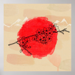 Japanska Stil Art Poster
