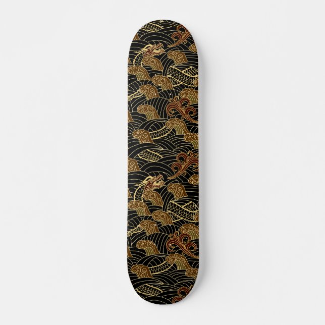Japanska stil Dragons Mini Skateboard Bräda 18,5 Cm (Framsida)
