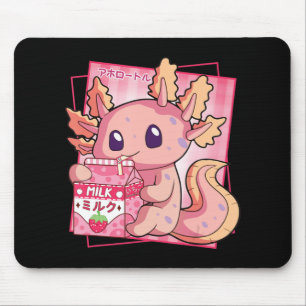 Japanska Stil Kawaii Axolotl Strawberry Mjölk Anim Musmatta