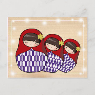 Japanska Stil Matryoshka-vykort Vykort