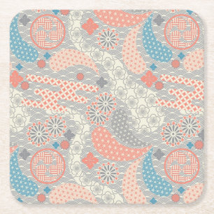Japanska stil mönster. Illustration. Underlägg Papper Kvadrat