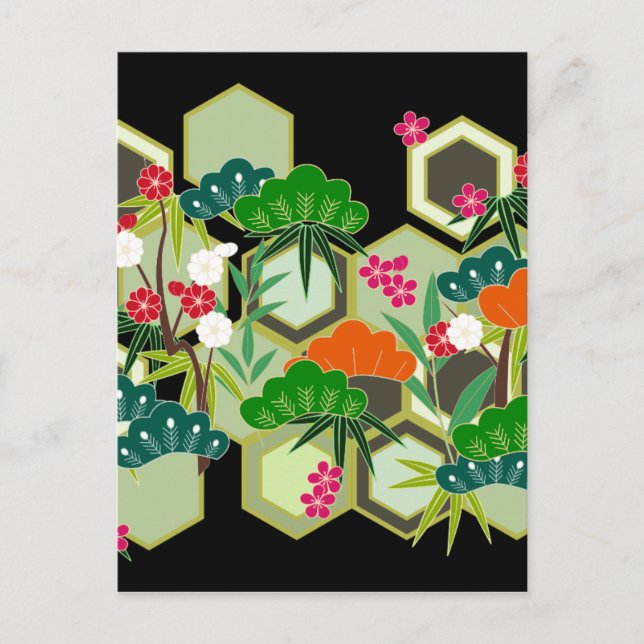 Japanska Stil, nyårsdagen Helg Vykort (Framsida)