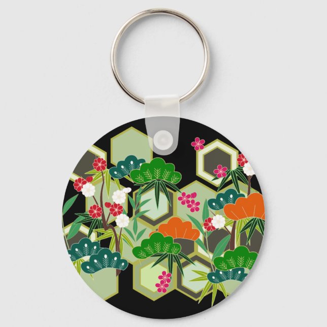 Japanska Stil, nyårsdagen Nyckelring (Framsida)