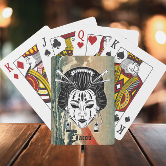 Japanska stil retro seawave monogram casinokort