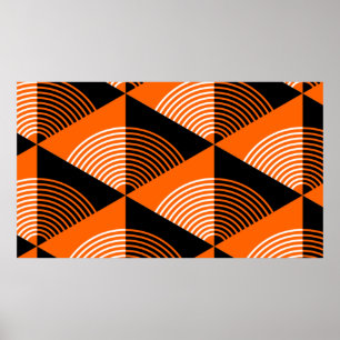Japanska stil sömlösa mönster med trianglar och poster