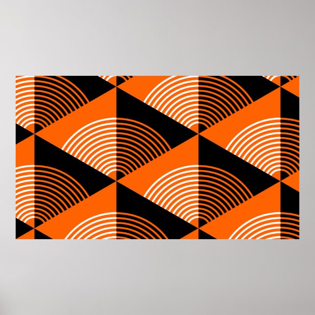 Japanska stil sömlösa mönster med trianglar och poster (Framsidan)