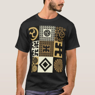 Japanska stil, svart guld sömlös mönster. t shirt