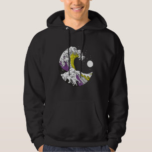 Japanska Stora Vågen Icke-Binär Pride Flagga Icke- Hoodie