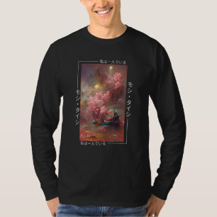 Japanska Streetwear Cherry Blommar Woodblock Art A T Shirt