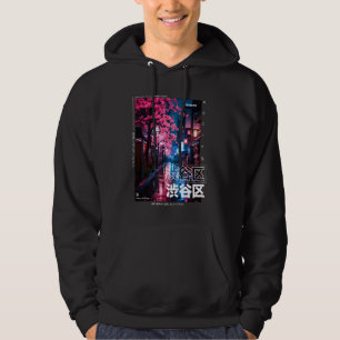 Japanska Streetwear Retro Aesthetic Shibuya Tokyo Hoodie