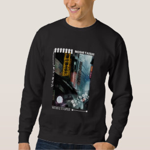 Japanska Streetwear Retro Vibes Aesthetic Tokyo Cy Lång Ärmad Tröja