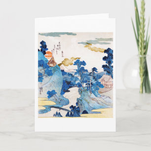 Japanska Sunrise Landscape, Kuniyoshi, Ukiyo-e Kort