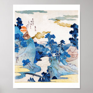 Japanska Sunrise Landscape, Kuniyoshi, Ukiyo-e Poster