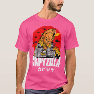 Japanska Sunset Capyzilla Funny Capybara T Shirt