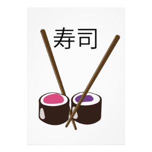 Japanska sushi Chopsticks Fototryck