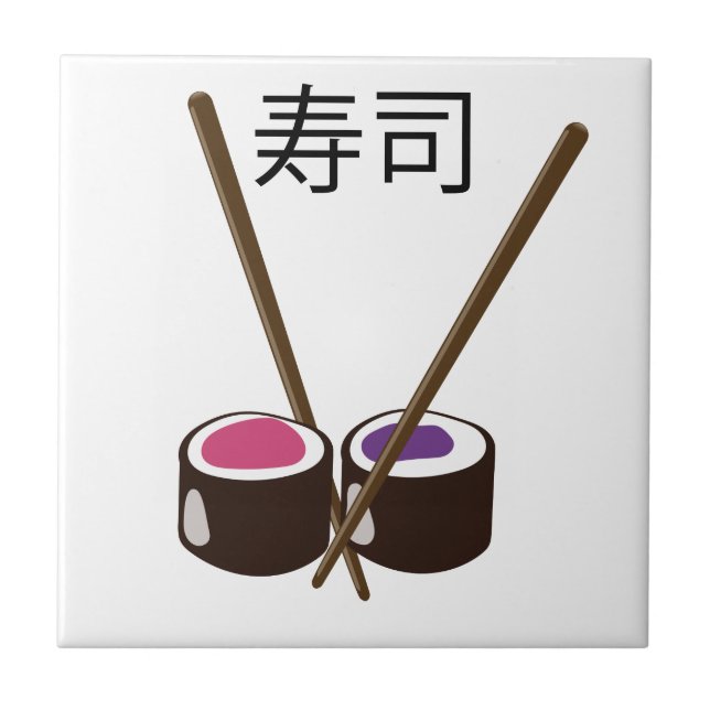 Japanska sushi Chopsticks Kakelplatta (Framsidan)