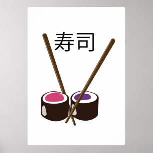 Japanska sushi Chopsticks Poster