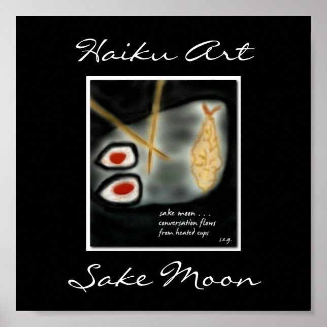 Japanska Sushi Haiku Art Skriv ut Poster (Framsidan)