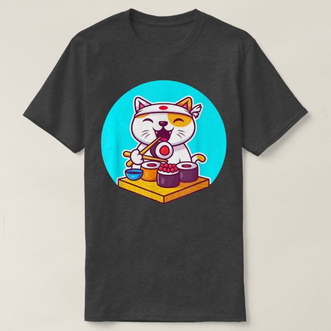 Japanska Sushi Kawaii Anime Cat Lover Pappa Mamma, T Shirt (Design framsida)