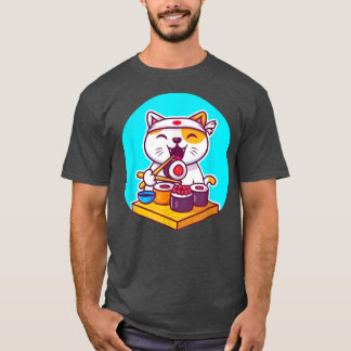 Japanska Sushi Kawaii Anime Cat Lover Pappa Mamma, T Shirt