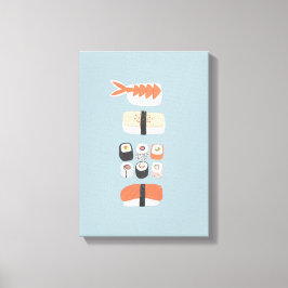 Japanska Sushi Nigiri Maki Roll Canvastryck