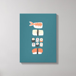 Japanska Sushi Nigiri Maki Roll Canvastryck