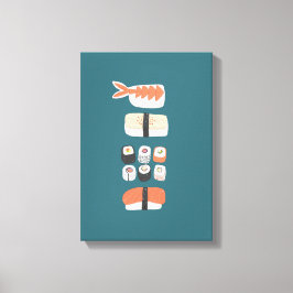 Japanska Sushi Nigiri Maki Roll Canvastryck