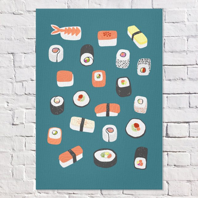 Japanska Sushi Nigiri Maki Roll Canvastryck (Japanese sushi wall art)