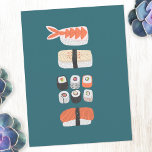 Japanska Sushi Nigiri Maki Roll Vykort<br><div class="desc">Japansk matkonst för dem som kärlek ska äta sushi,  sashimi,  nigiri och maki rullar.</div>