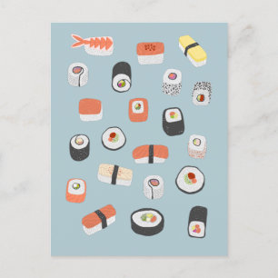 Japanska Sushi Nigiri Maki Rulle Vykort